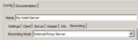 Recording Mode setting on the physical Web Server