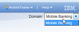 Domains available to a user appear in the domain selection list